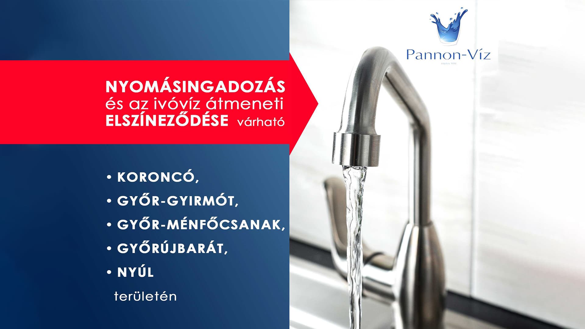 Hibaelhárítási munkálatok a győrújbaráti víztározónál - nyomásingadozás, víz elszíneződés várható