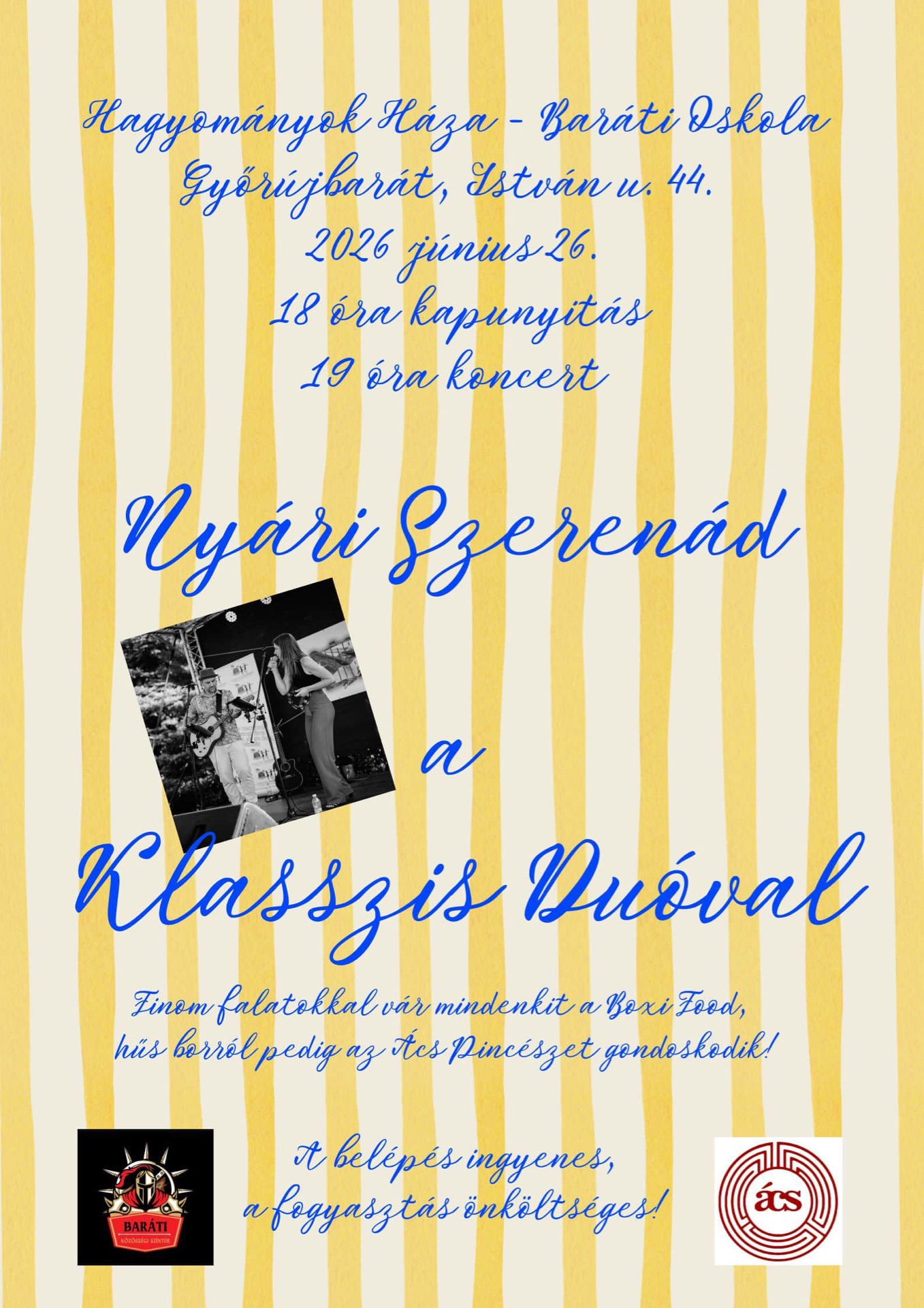 Nyári Szerenád a Klasszis Duóval! - 2026.06.26.